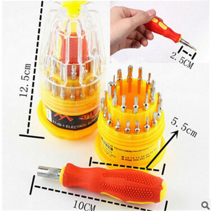 Mini Set Obeng 31In1 31 In 1 Kecil Magnet Toolkit Screwdriver Reparasi Hp Jam Pc Obeng Kembang Motor