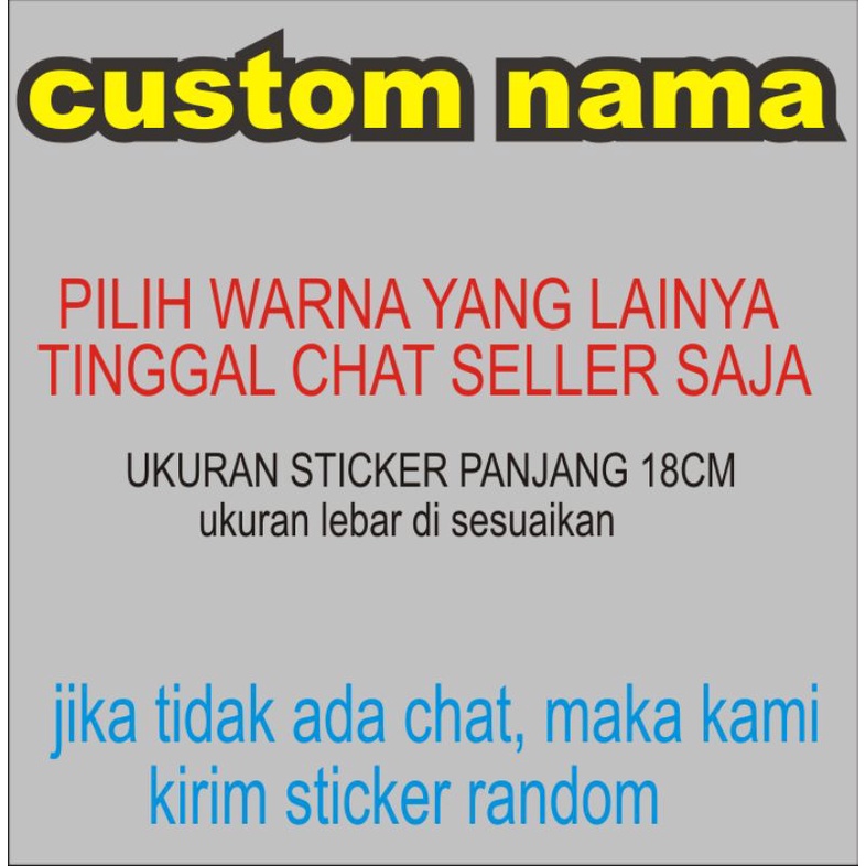 stiker custom nama murah