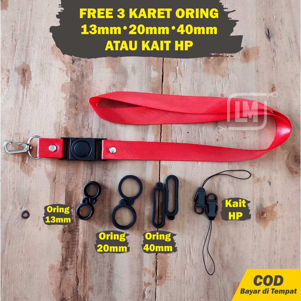 

Lanyard Pods HP Polos Merah