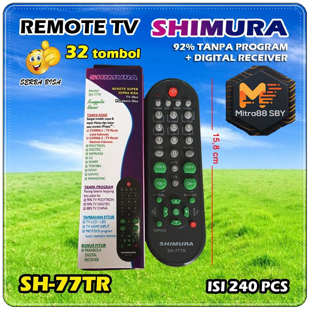 Mitra88sby Remot Remote TV Tabung LCD LED Multi Universal (LG, Samsung, Polytron, Toshiba)