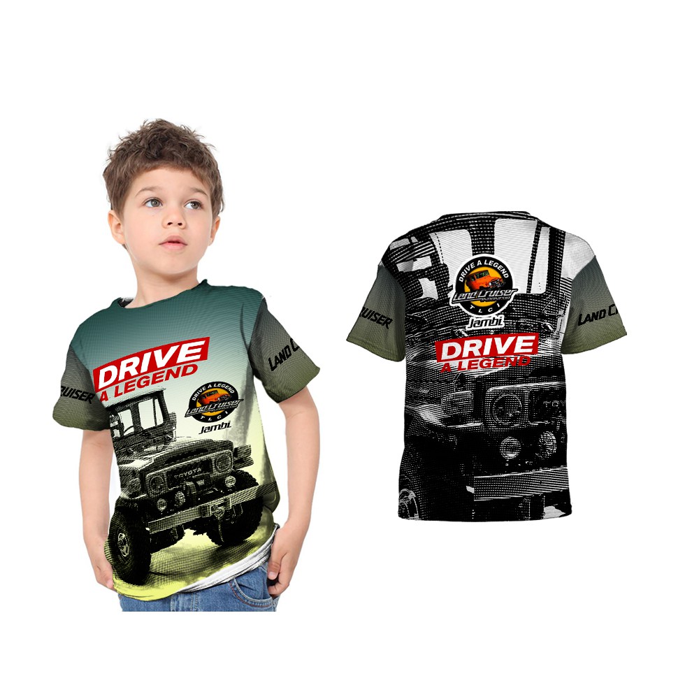  kaos  anak  laki laki distro motif mobil land rover printing 