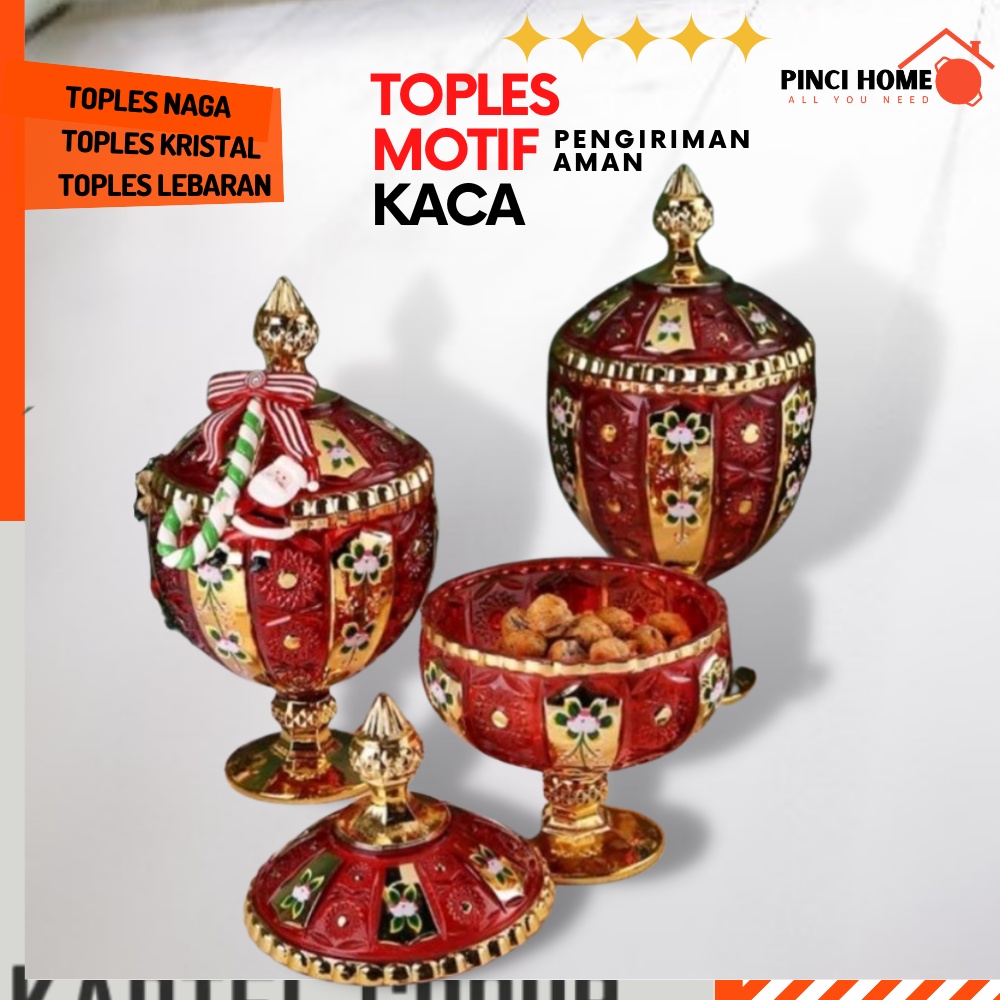 Toples Kristal Set Kaca Mewah Lebaran Ulir Naga