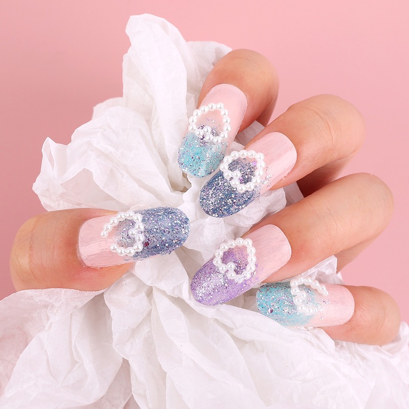 10 Pcs Mutiara Mini Bentuk Hati Bahan Plastik Gaya Vintage Untuk Dekorasi Nail Art