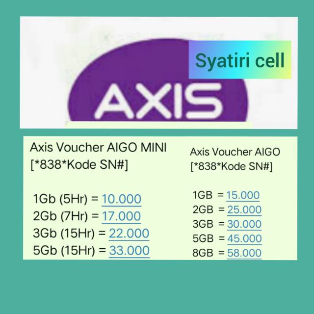 Voucher Axis aigo