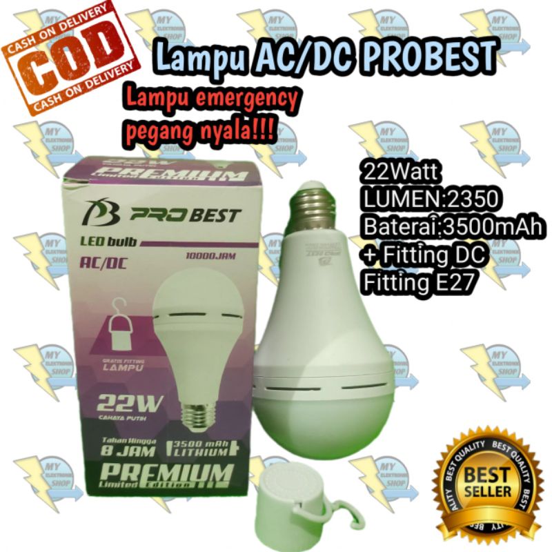 Bohlam Emergency/Lampu ajaib LED VALESCOM/PROBEST 22Watt AC/DC Tahan 8 jam LIMITED EDITION