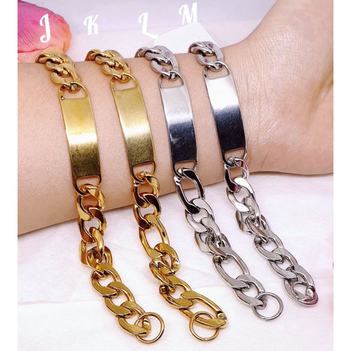 Gelang rantai tebal &amp; lebar titanium asli anti karat tidak alergi uk18- 20Cm GP-52