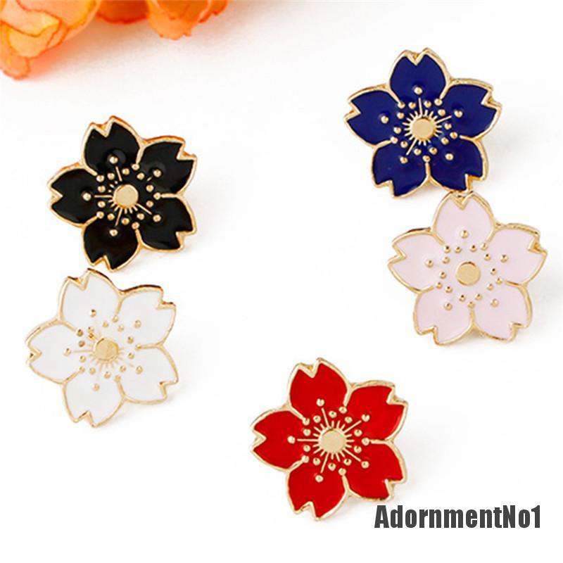 (Adornmentno1) 5pcs Bros Pin Enamel Desain Bunga Untuk Wanita