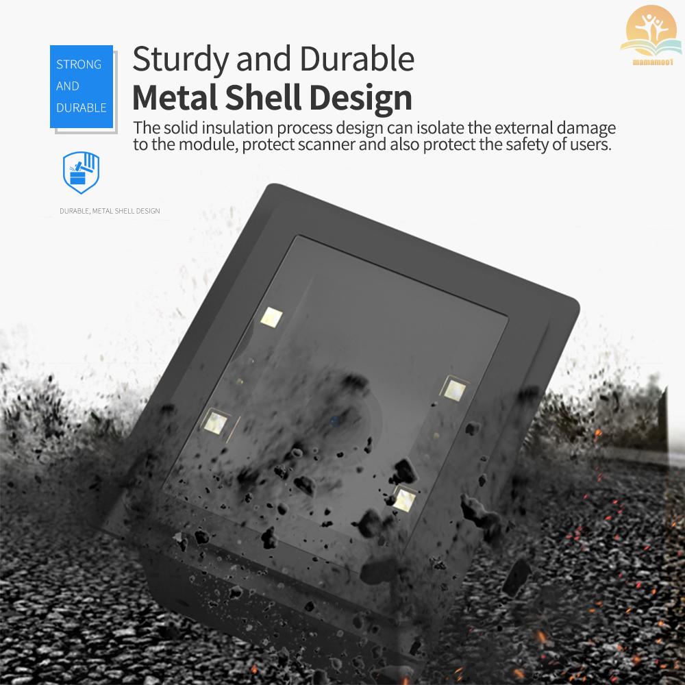 Embedded Barcode Scanner Self-Induction 1D/2D/QR Bar Code Reader Module Scanner USB Connection Support Command Control Compatible with Windows for Gate Machine Tickets Checking Mobile Payment