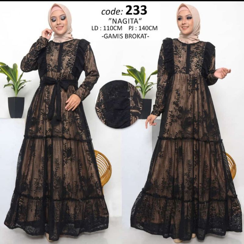 Gamis Brukat Premium Import Xl Gamis Shabby Import Gamis Brukat Hitam Model Terbaru Shopee Indonesia