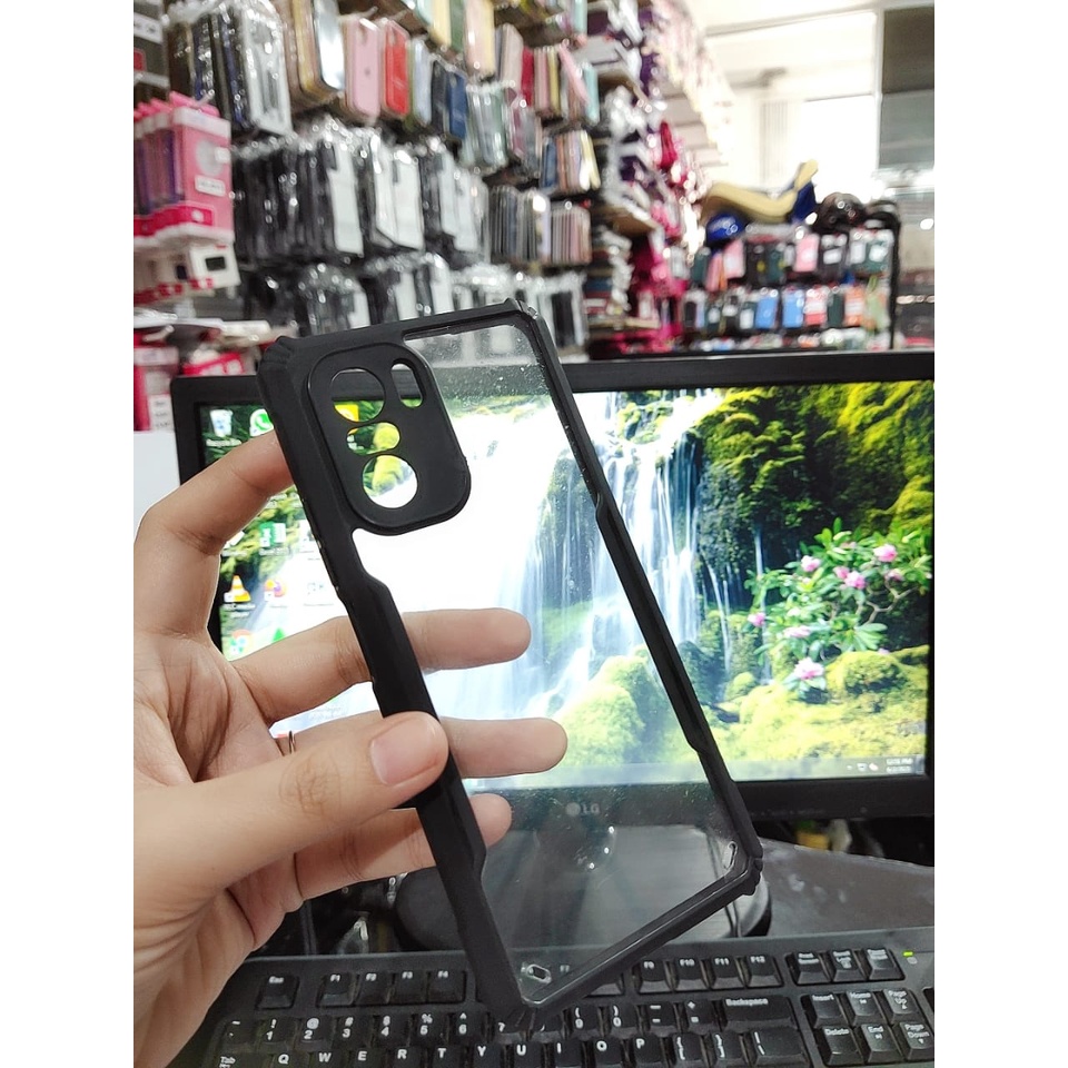 Anti Shocking Xiaomi Poco F3 6.67 Inchi Hardcase Fusion List Hitam Acrylic Case