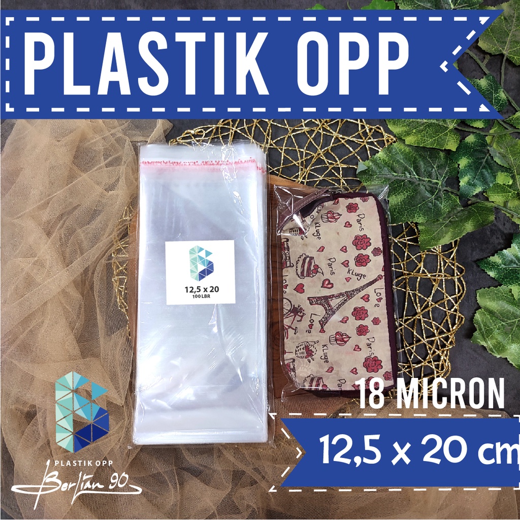 

Plastik OPP 12,5 X 20 CM 18 MIC 100LBR Lem Atau Seal / Plastik kemasan bening ekonomis termurah