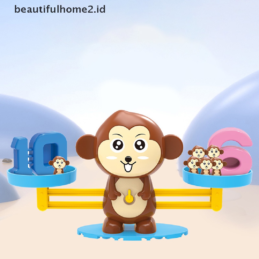 (Beautifulhome2) Buku Literatur Bahasa MandarinId Mainan Board Game Monkey Balance Digital Untuk Edukasi Matematika Anak