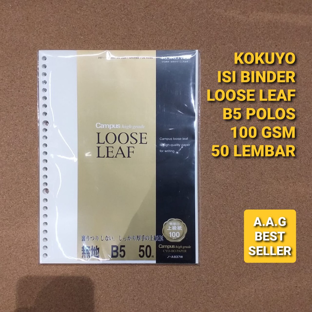 

KOKUYO ISI BINDER LOOSE LEAF B5 POLOS 100 GRM 50 LEMBAR