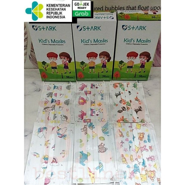 masker anak karakter STARK KEMENKES 3Ply 50pcs