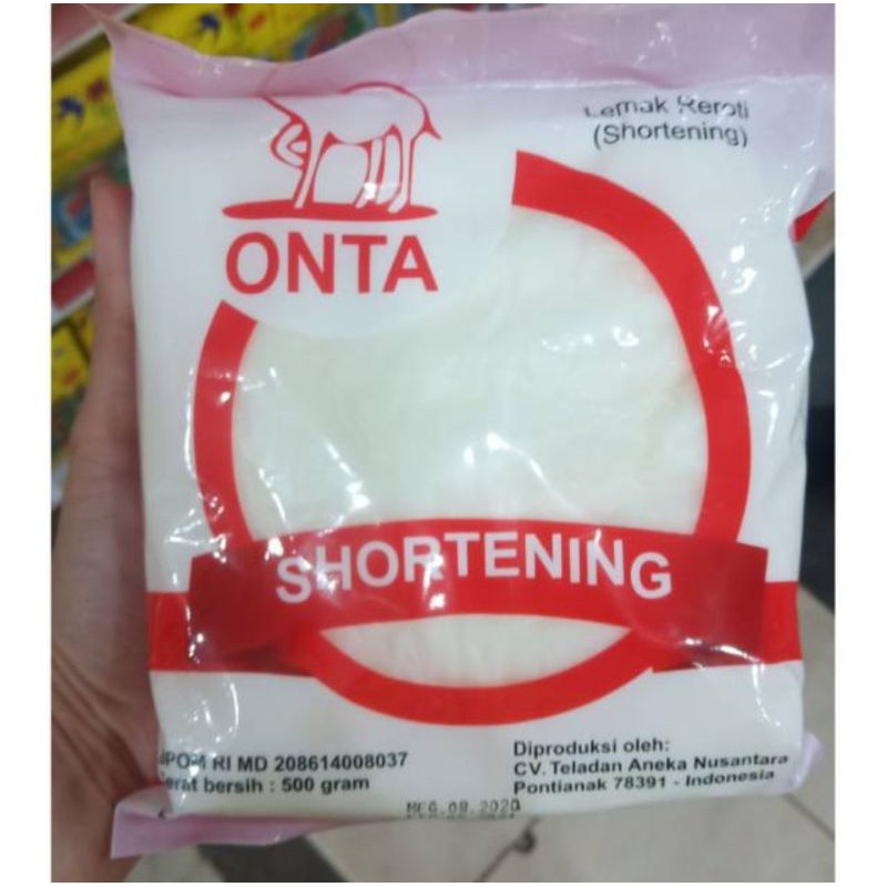 

ONTA SHORTENING 500 GR - mentega putih - lemak reroti