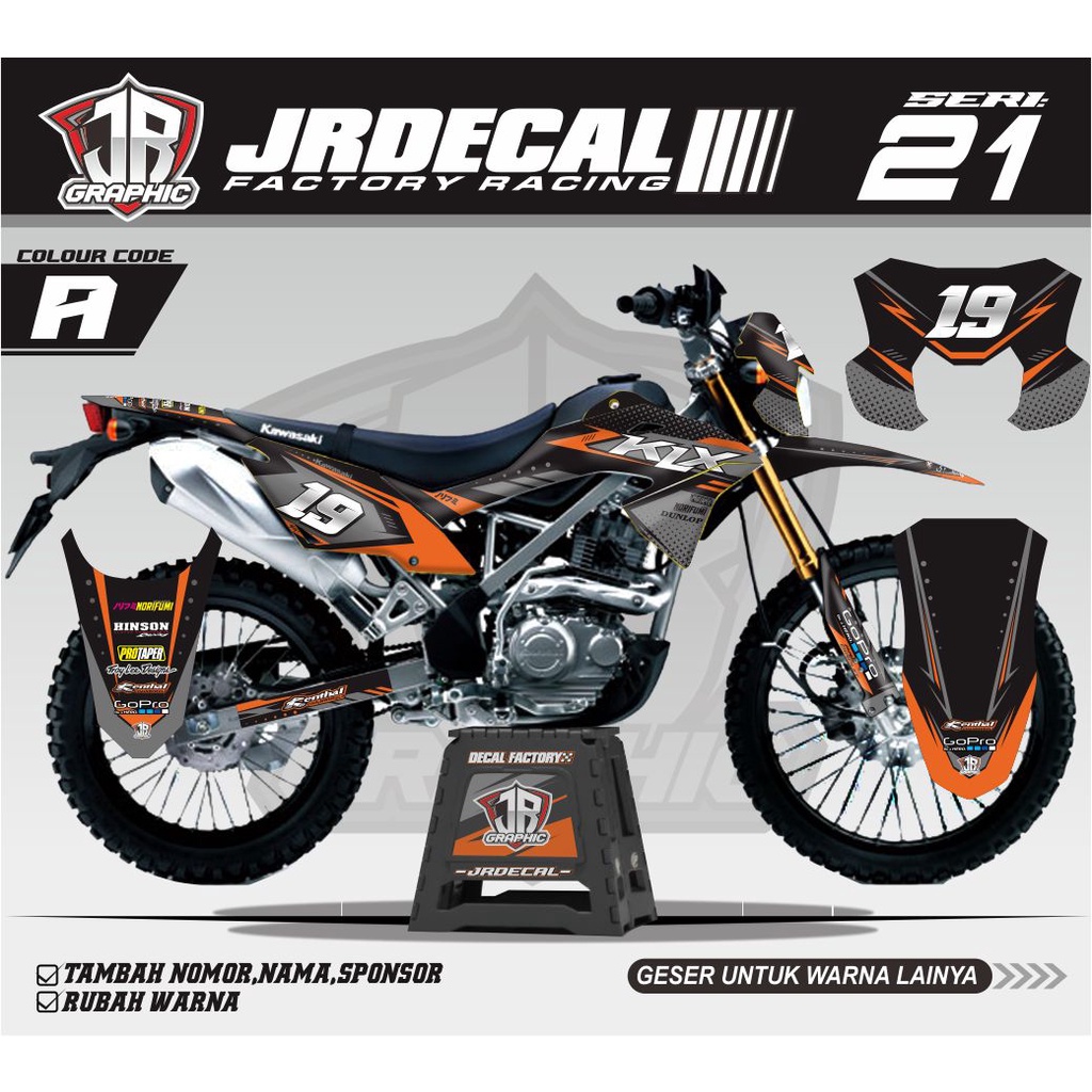 (BISA COD) DECAL KLX 150 BF SUPERMOTO EXTREME KEREN -DEKAL KLX BF TRAIL TRABAS-DECAL STIKER KLX BF H