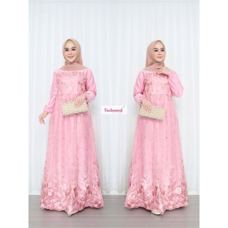 [COD] JUMBO farasya gamis baju gamis polos modern gamis polos kombinasi 2 warna gamis polos syar'i m