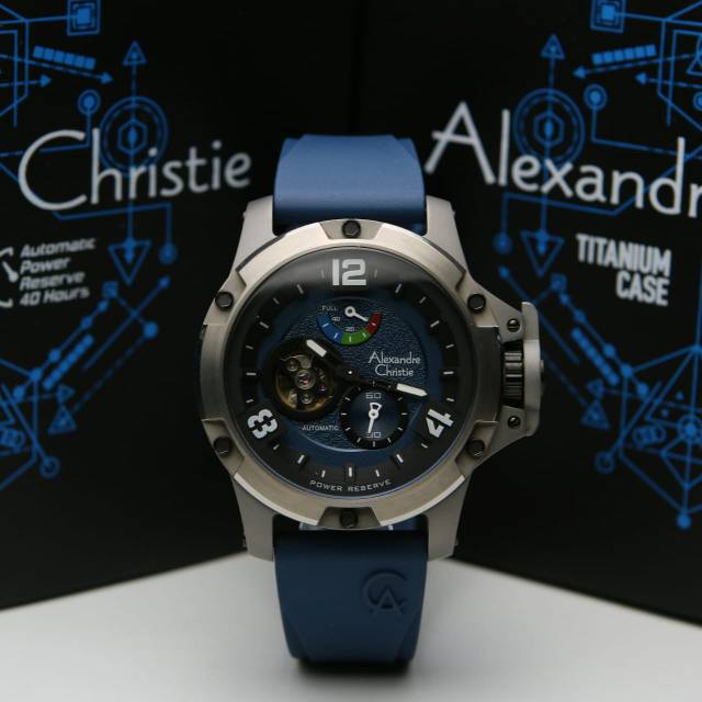 JAM TANGAN PRIA ALEXANDRE CHRISTIE AC 6295 BLUE TITANIUM LIMITED EDITION ORIGINAL GARANSI RESMI