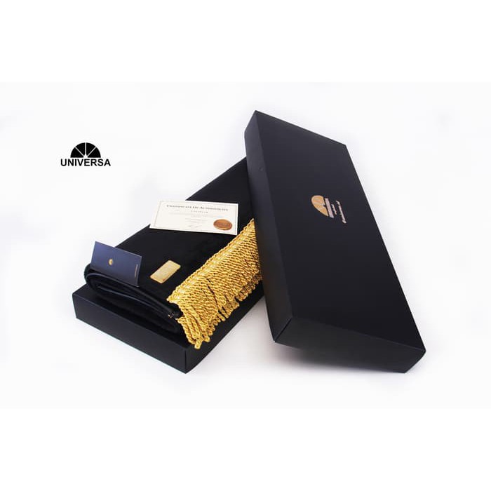 Sajadah HITAM (M) Sajadah Hijabers Travel / Anak Bulu Kulit UNIVERSA