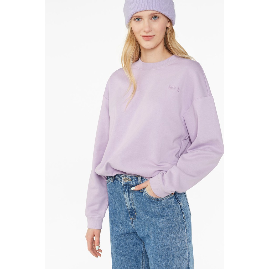 Monki Loose-fit sweater Lavender / sweatshirt monki ungu sisa ekspor crew neck sweater monki purple