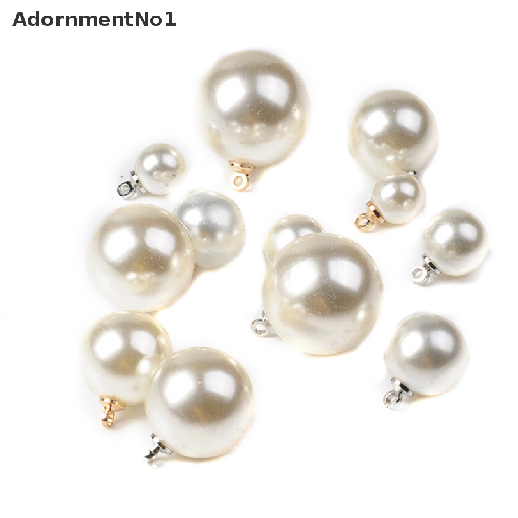 (AdornmentNo1) 10pcs / Lot Liontin Mutiara Bulat Untuk Membuat Perhiasan Anting / Gelang DIY