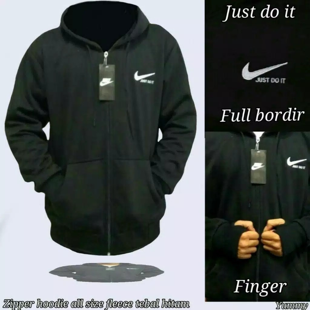 Jaket pria just do it jaket hoodie