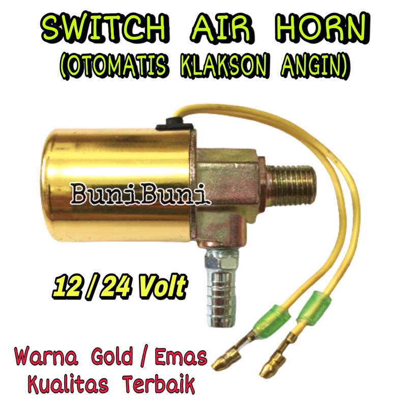 Switch Air Horn GOLD / Switch Otomatis Klakson Angin Universal Untuk Mobil &amp; Truk 12V / 24V Kualitas Premium