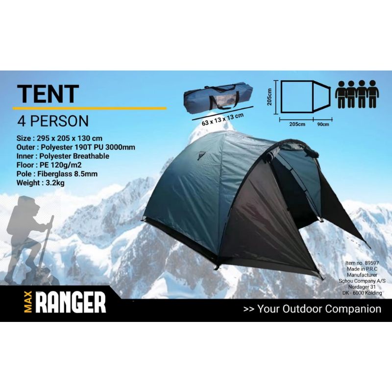 Tenda Max Ranger 4P Tenda 4 orang Tenda Double Layer