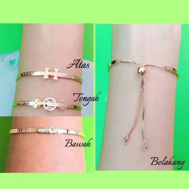Gelang Bangle serut merk branded HWT kadar 8K 375