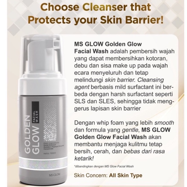 Facial Wash Golden Glow Ms Glow