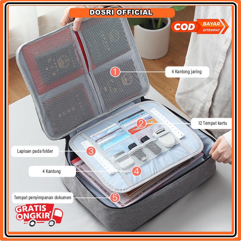 [ BISA COD ] Tas Dokumen Tas Travel Dokumen Document Storage Box dengan Password