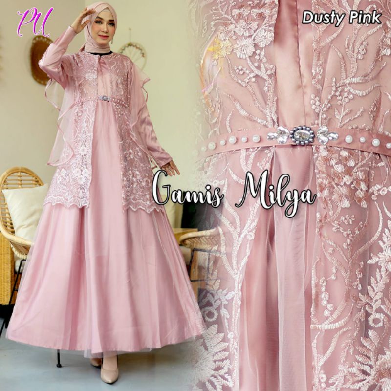 MILYA Gamis mewah muslimah gaun pesta bridemaids gaun wisuda walimatul ursy engagement