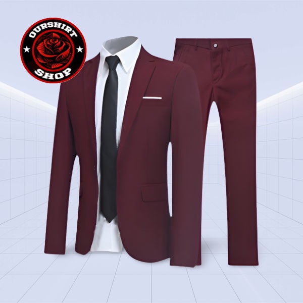 SETELAN JAS FORMAL PRIA MAROON / BLEZER FORMAL SLIMFIT JAS NIKAH KERJA BEST SELLER