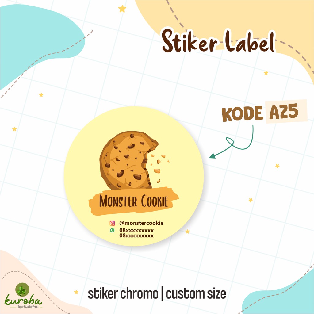 

stiker label produk kemasan minuman makanan box toples