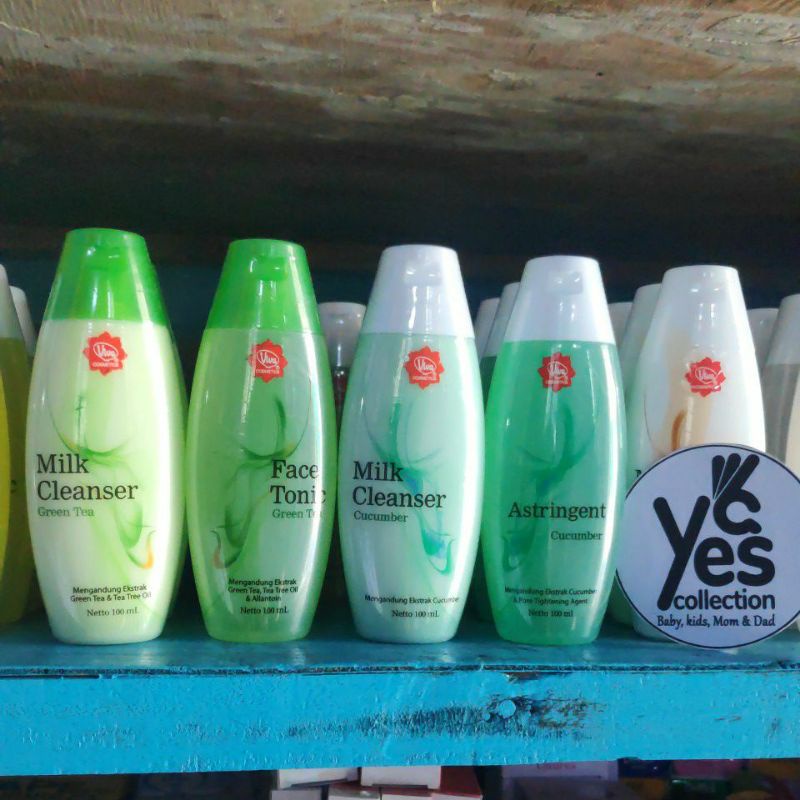 Viva 100 ml face tonic milk cleanser fifa fiva toner pembersih wajah lemon cucumber green Tea Spirulina Bengkoang Original Reguler air mawar