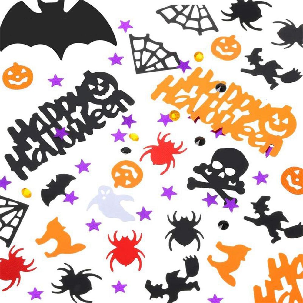 ELEGANT 30g Halloween Confetti Plastic Pumpkin Confetti Table Decoration Bat Colorful for Desk Ornaments Scrapbooking Supplies Party Festival Glitter