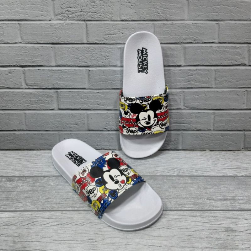 DISNEY MICKEY MOUSE  Fasion Wanita Sendal Slide Elastis Dan Nyaman Digunakan