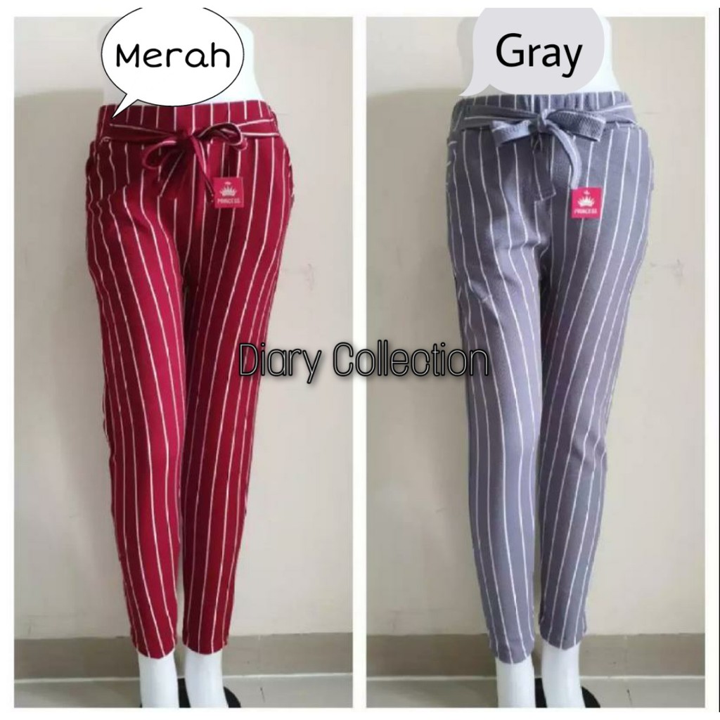 Celana panjang Wanita Kulot Salur Tali> Celana panjang termodis
