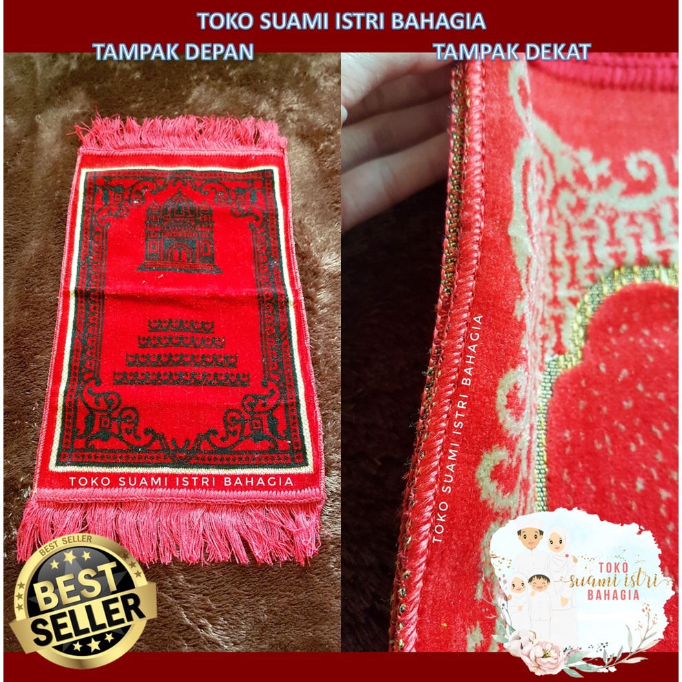 Sajadah Izmir Grade A +- 35 x 55 Cm / 60 Cm  Turki Kepala Dewasa Anak Alydrus Alaydrus Murah Travel Tebal Bulu Timbul Beludru Blurdru Halus Souvenir Muka Haji Terlaris Gokkusagi