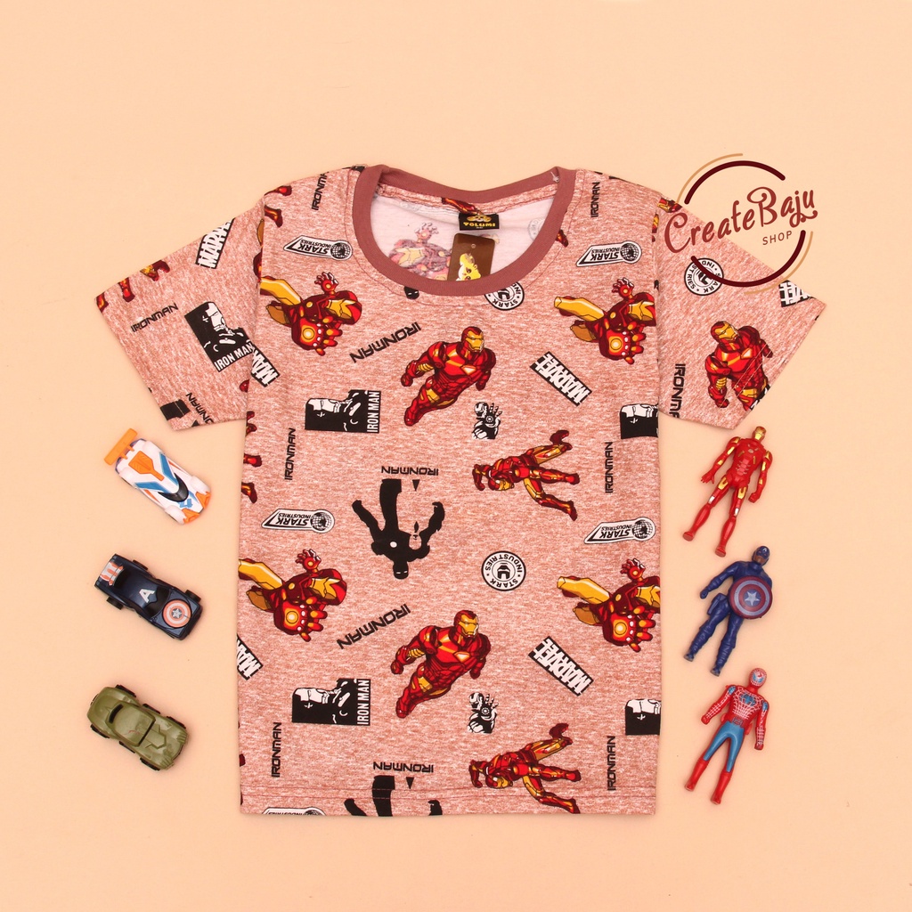 KAOS ANAK LAKI IRONMAN 1-7 TAHUN BAJU ATASAN ANAK LAKI FASHION TERMURAH BAHAN KATUN