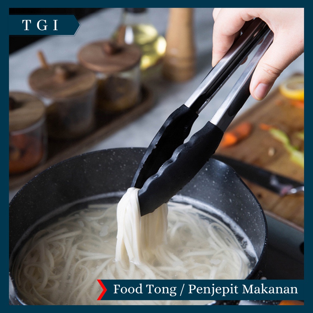 TGI - PENJEPIT CAPITAN KUE MAKANAN GORENGAN SILIKON 27 CM  FOOD TONG | UTENSILE AMBER | PENCAPIT | CAPITAN SUTIL SILICONE TAHAN PANAS FOOD TONG