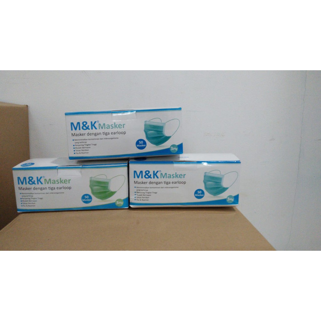 Masker 3Ply Medis M&K Disposable Surgical Mask (3 Box)