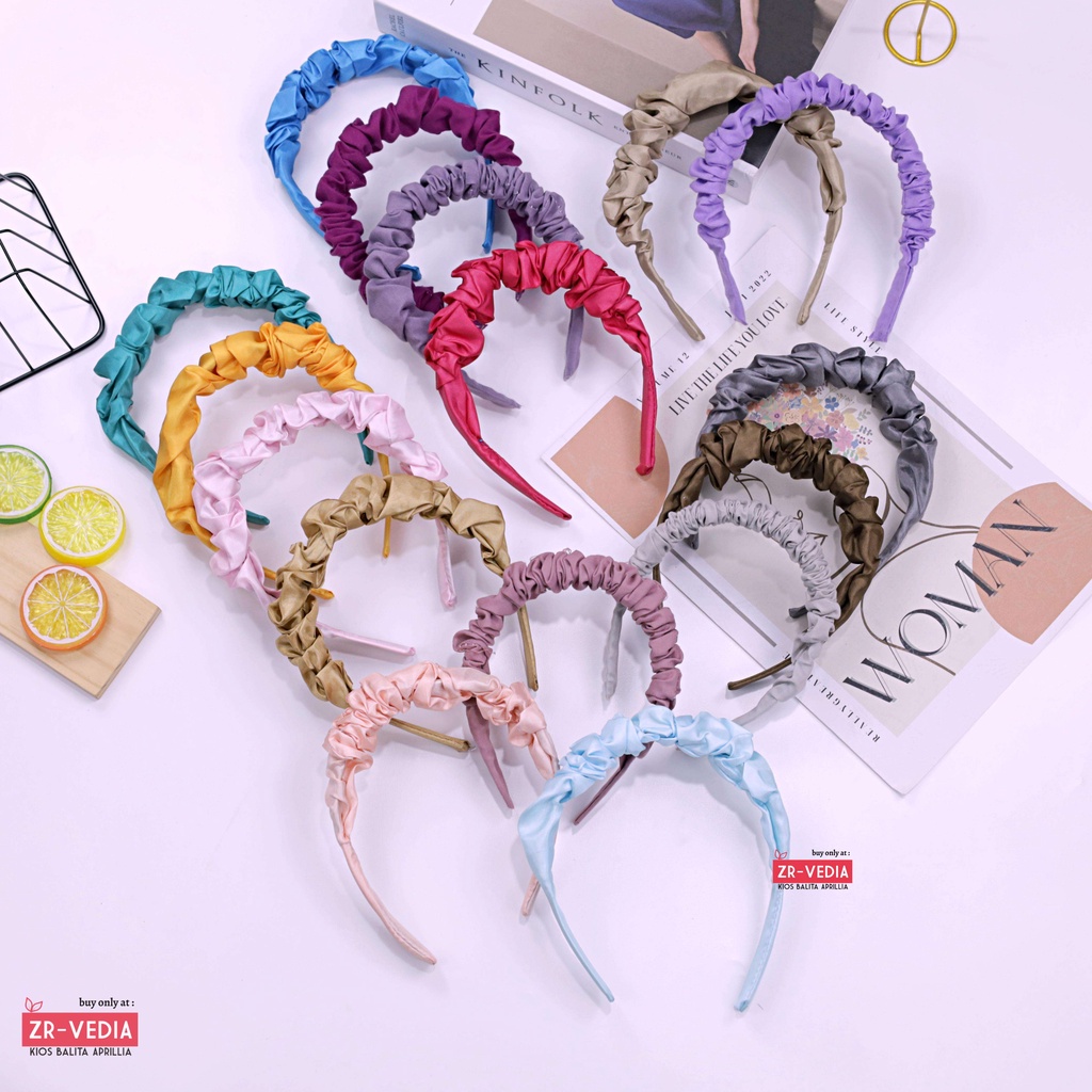 [POLOS] Bando Scrunchie  / Headband Korean Style Bando Kerut Murah Polos Wanita ZR Vedia