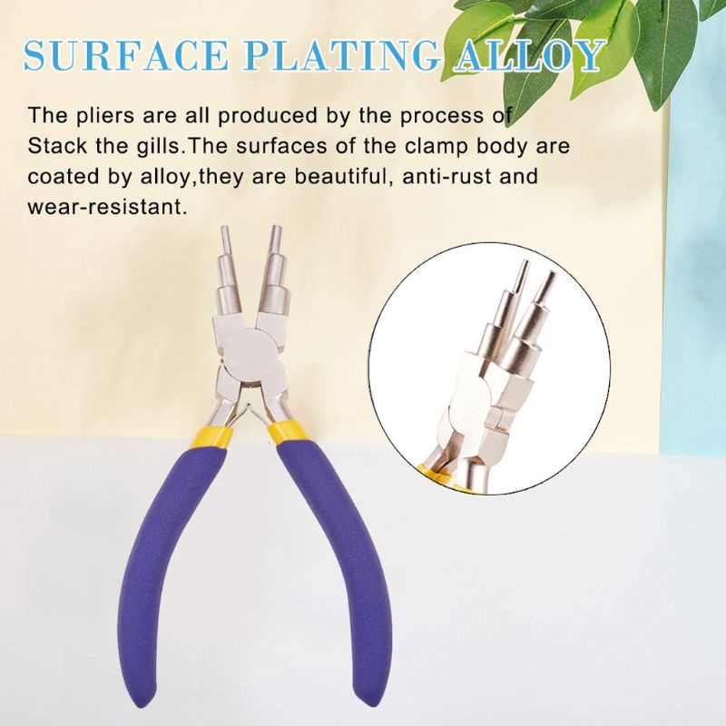 SIY  6 in 1 Wire Wrapper Looping Forming Jewelry Plier 6-Steps Multi Size Barrels Pliers Bail Jewelry Making Colors at Random