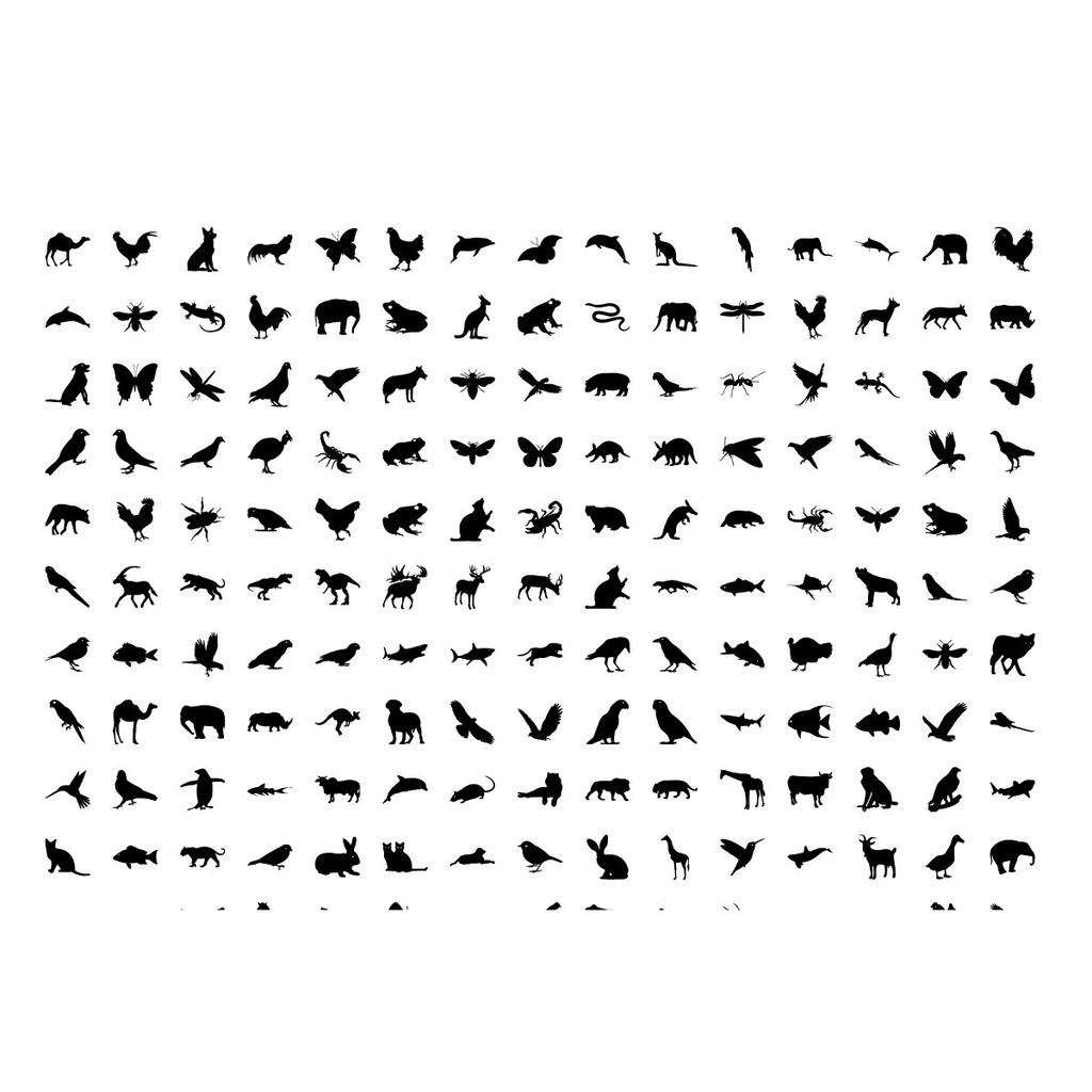 870 Animals And Birds Silhouette - Vector Designs