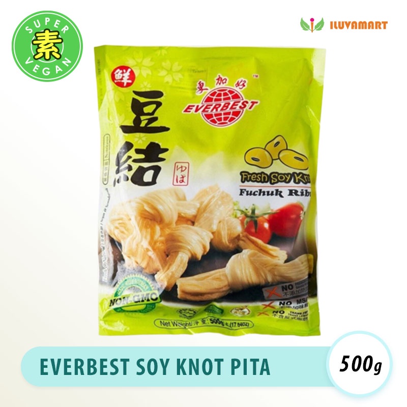 

Everbest Fresh Soy Knot 500gr Fuchuk Ribun Kembang Tahu ikat Fucuk kedelai Beku