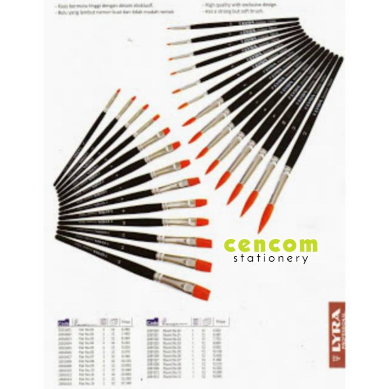 

Kuas Lukis Lyra Giotto ROUND FLAT Taklon Art Brush