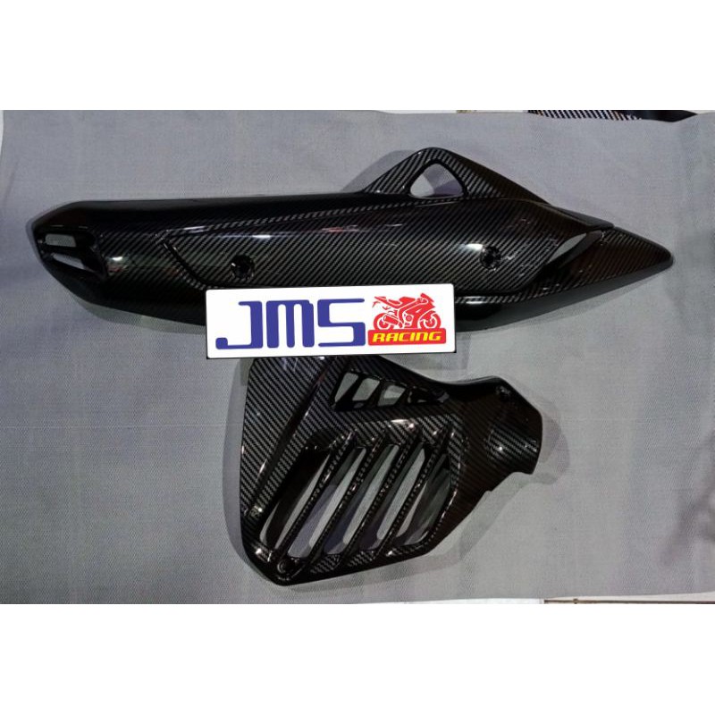 Cover tutup tameng knalpot dan radiator carbon yamaha nmax zoro