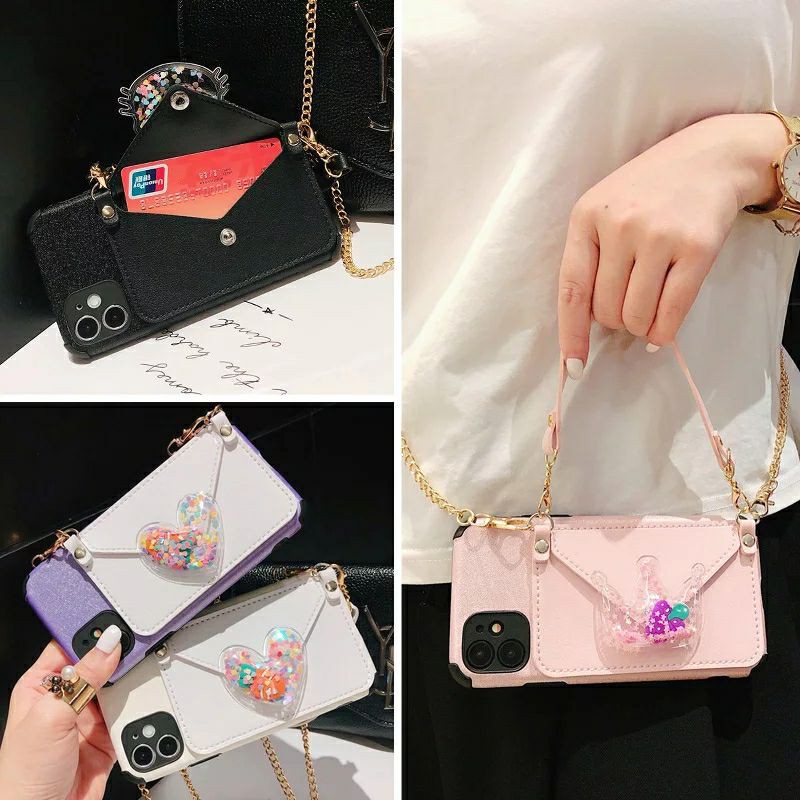 Case SAMSUNG A51 A71 A70 A70S Note 10 Plus Casing Tali Rantai Wallet Cantik Elegant