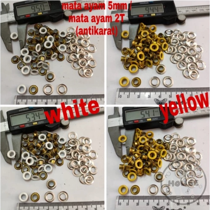[1000sets] Mata ayam 5mm kode 2T + ring / mata ayam 2T + ring antikarat / mata itik / mata ikan